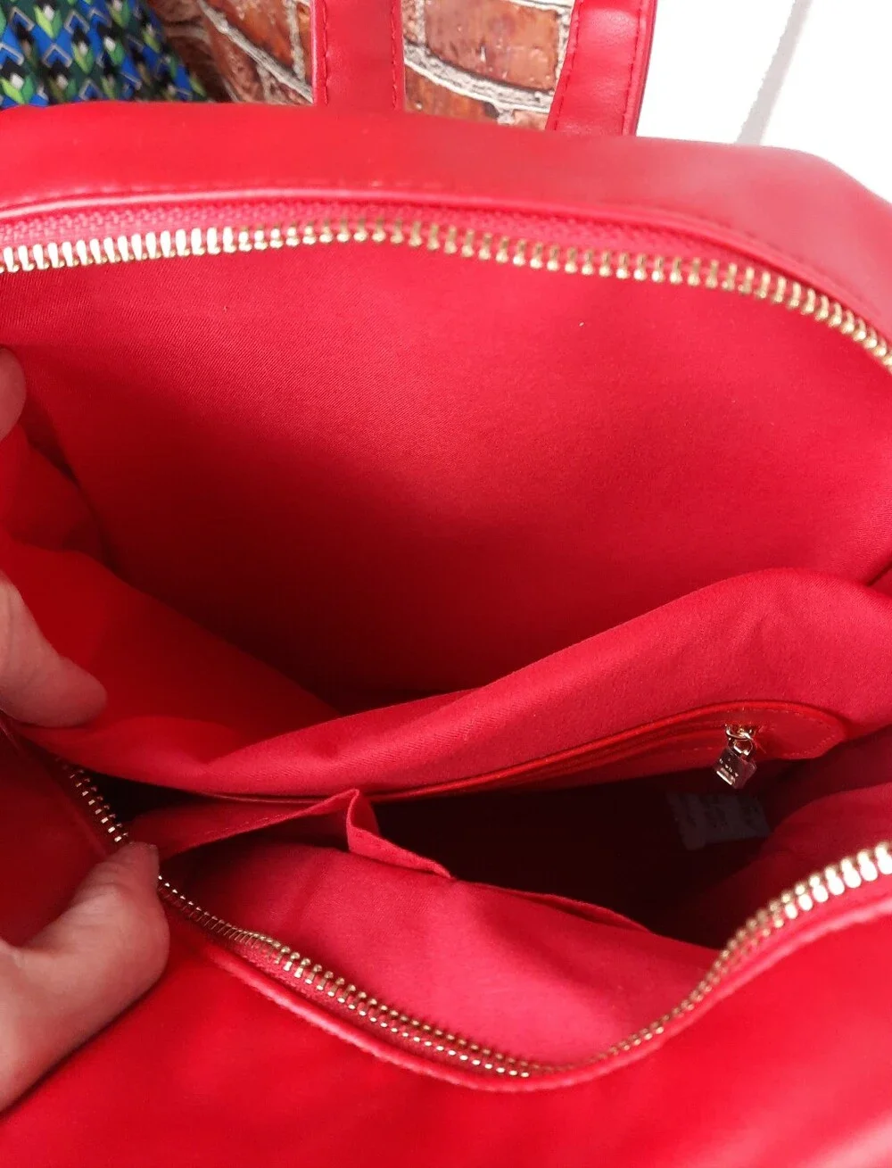 bebe Los Angeles Red Logo Backpack